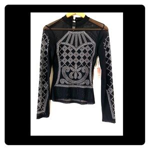 Mesh Beaded Top
